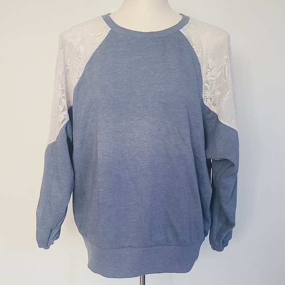 Refashioned Boho Lace Sweatshirt (M/L) - Picture 2 of 7